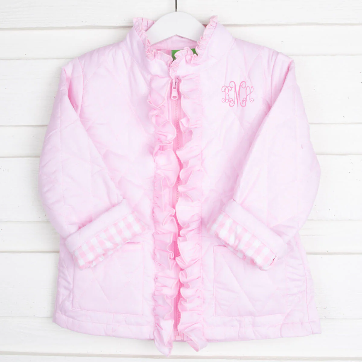Pink Quilted Ruffle Coat - Image 8