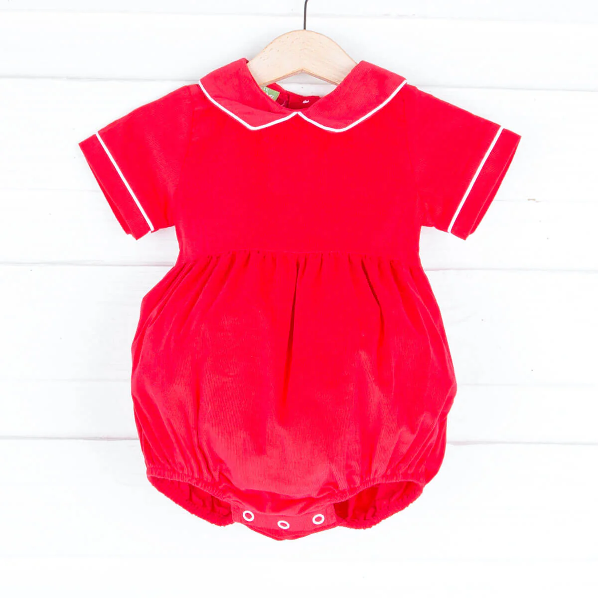 Solid Red Collared Boy Bubble - Image 2