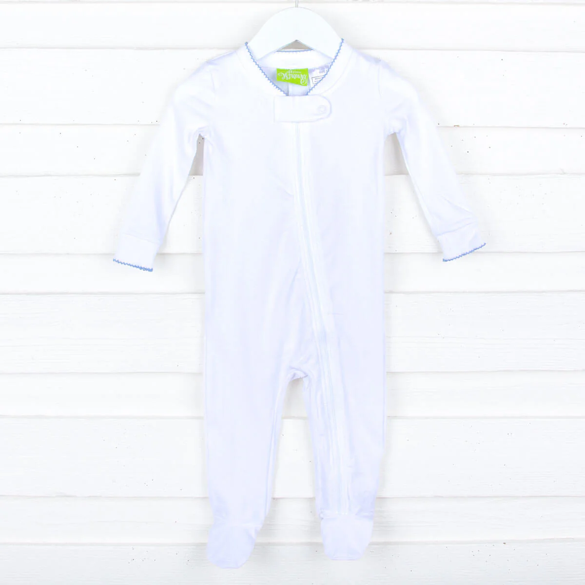 Solid White Color Trim Zip Sleeper - Image 12