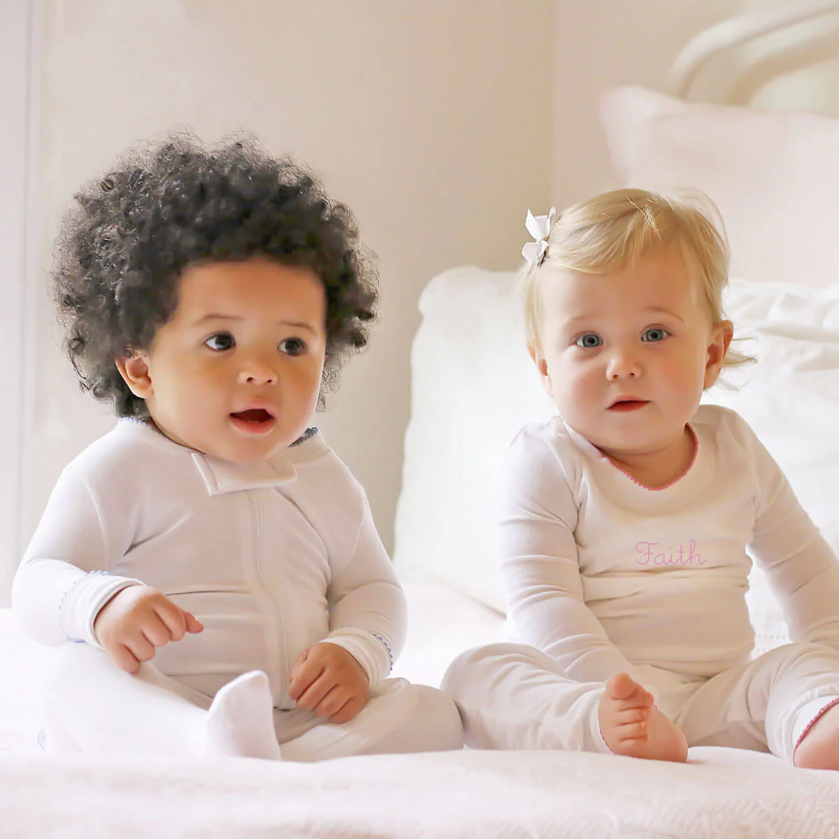 Solid White Color Trim Zip Sleeper - Image 13