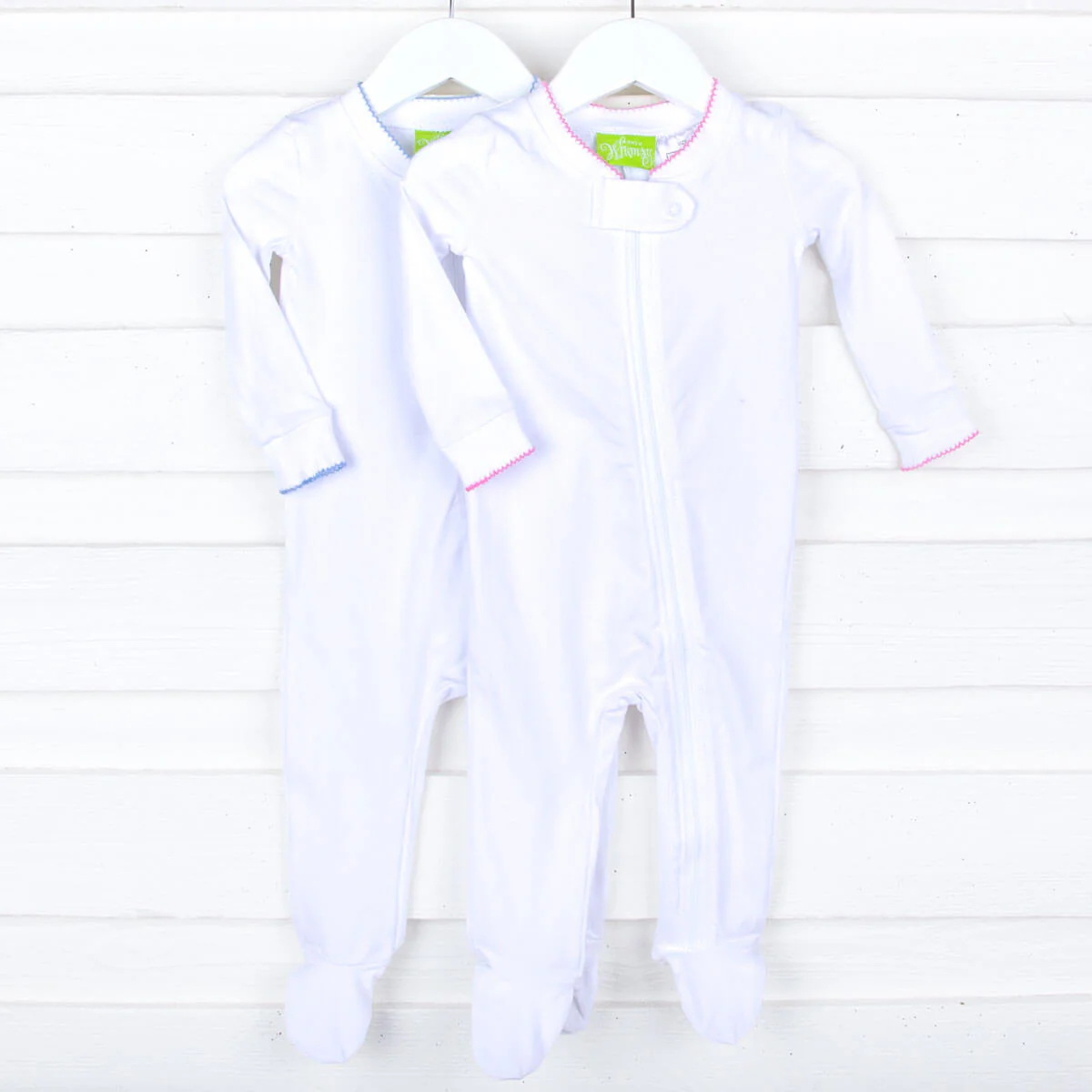 Solid White Color Trim Zip Sleeper - Image 3