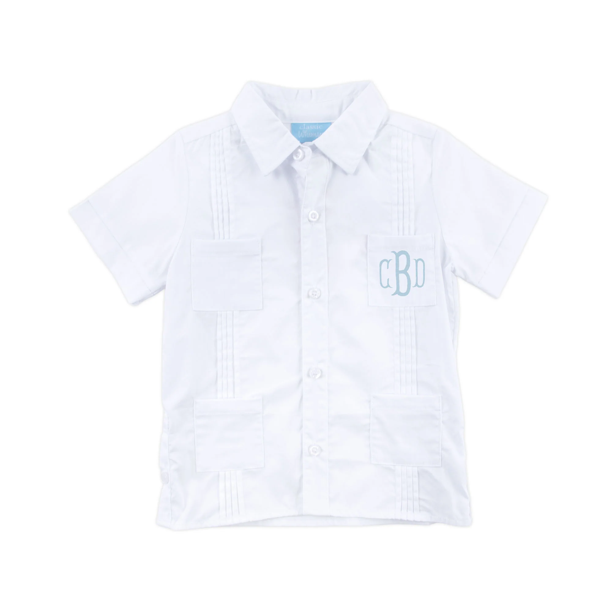 Solid White Guayabera Shirt - Image 2