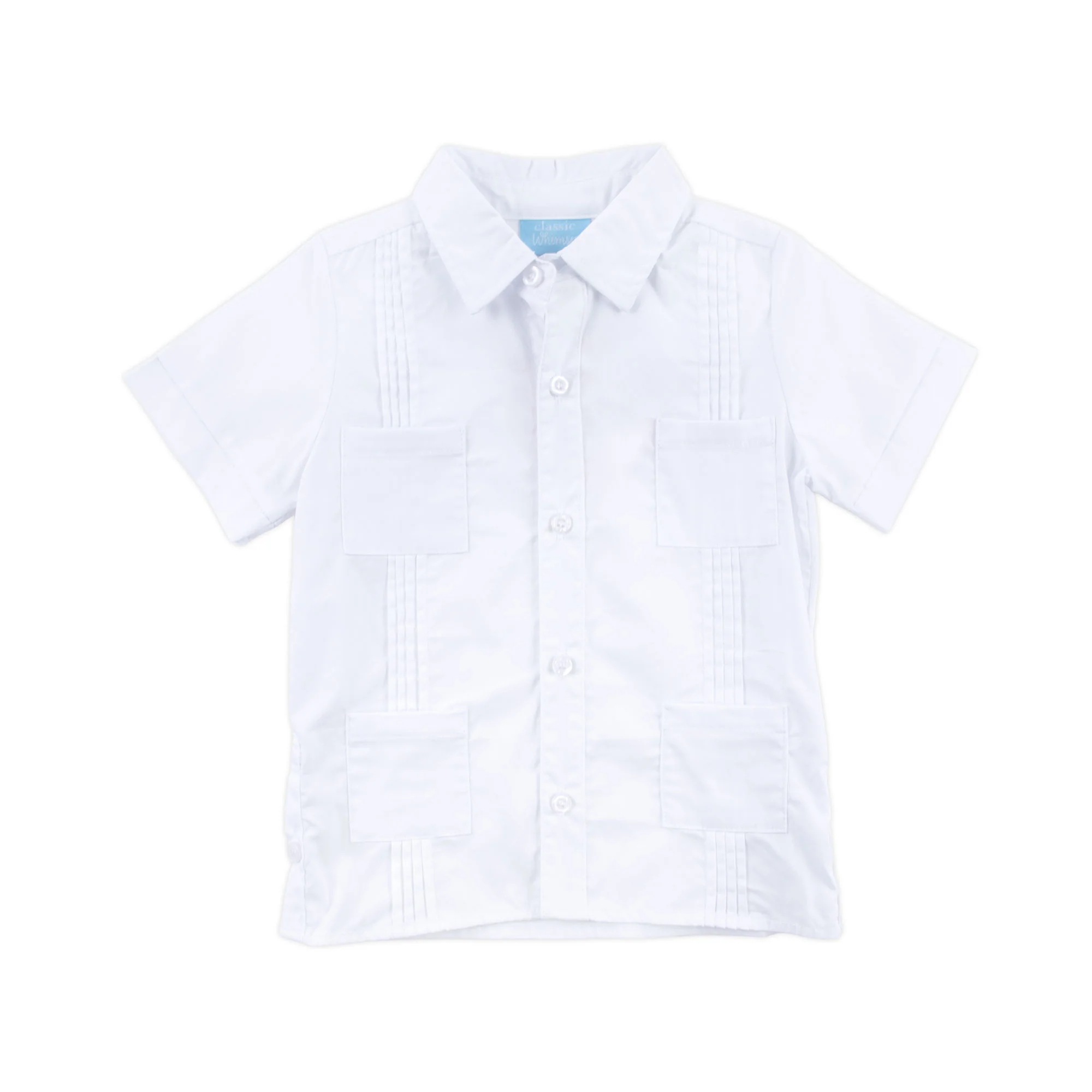 Solid White Guayabera Shirt - Image 5