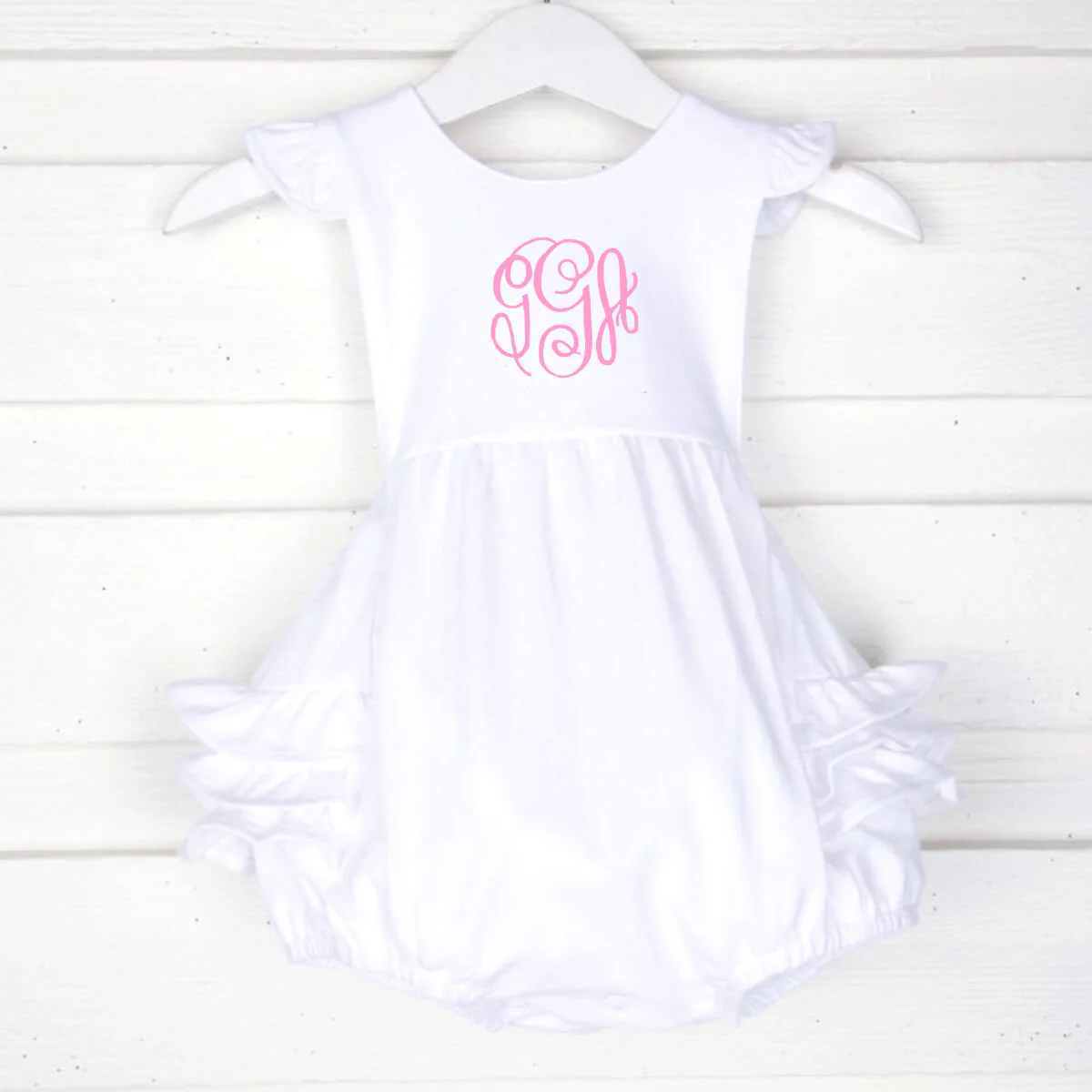Solid White Knit Ruffle Bubble - Image 3