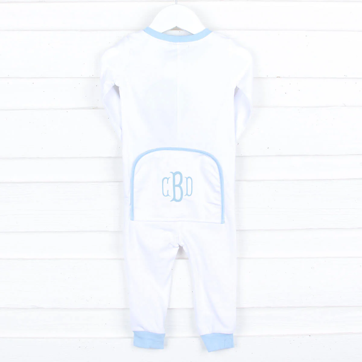 Solid Zip Sleeper White/Blue - Image 2