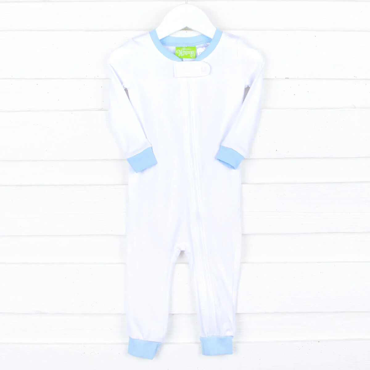 Solid Zip Sleeper White/Blue - Image 3