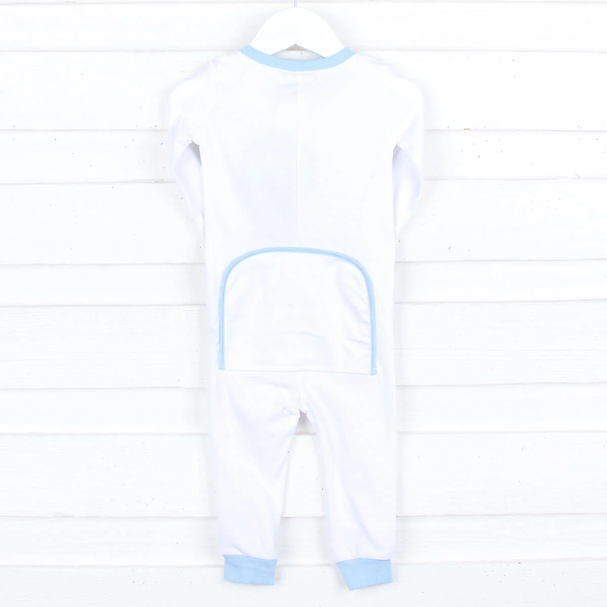 Solid Zip Sleeper White/Blue - Image 4