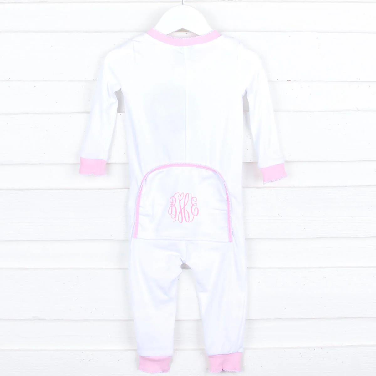 Solid Zip Sleeper White/Pink - Image 2