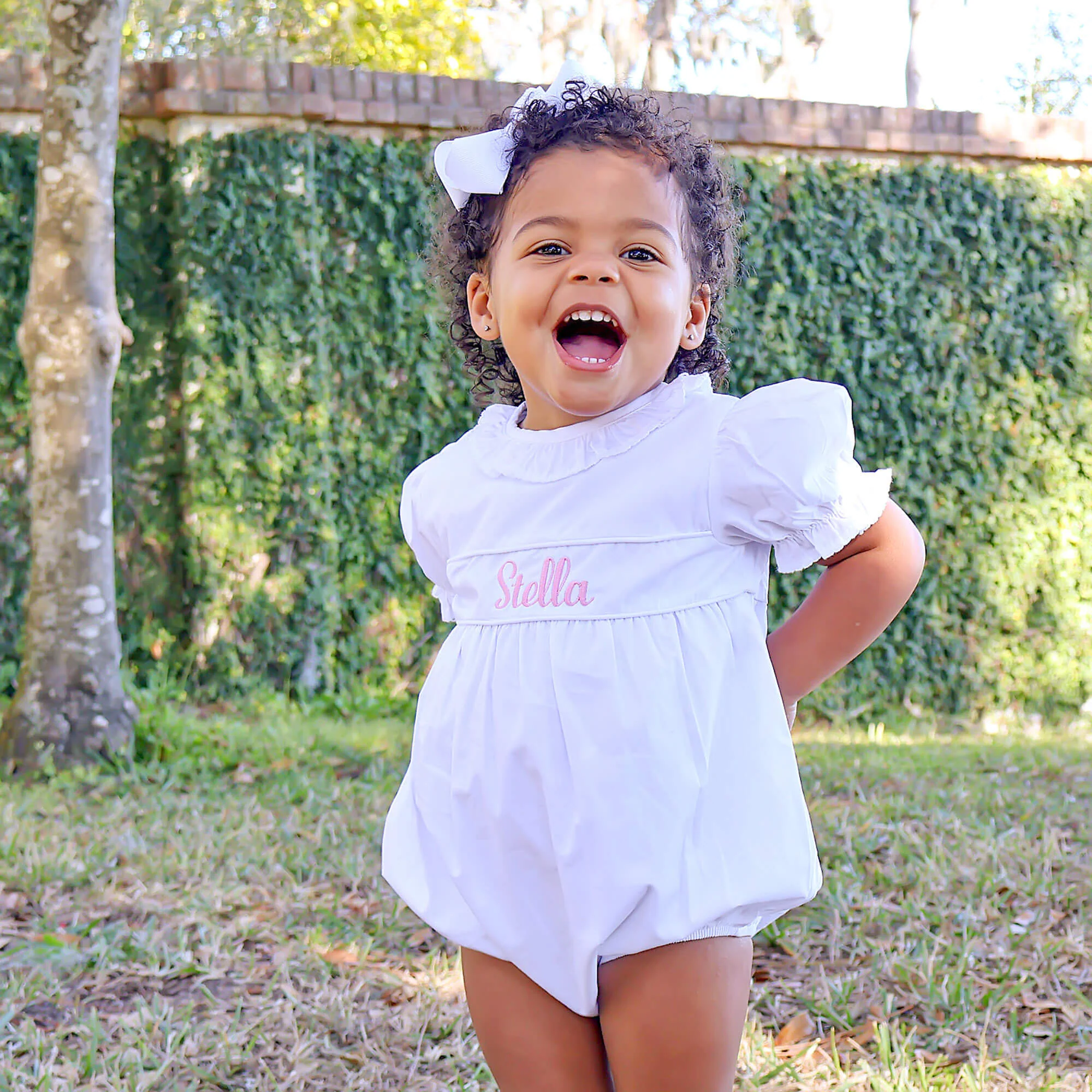Solid White Ruffle Collared Bubble - Image 3