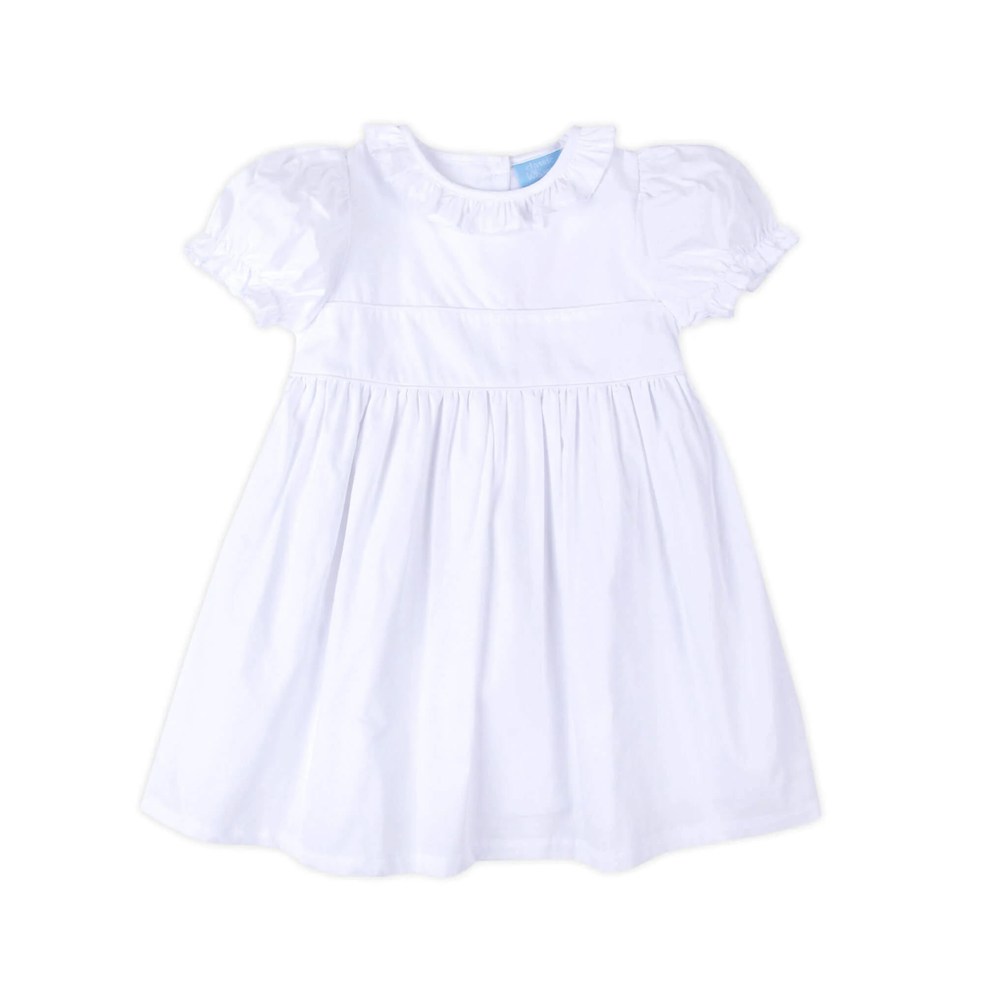 Solid White Ruffle Collared Dress - Image 2