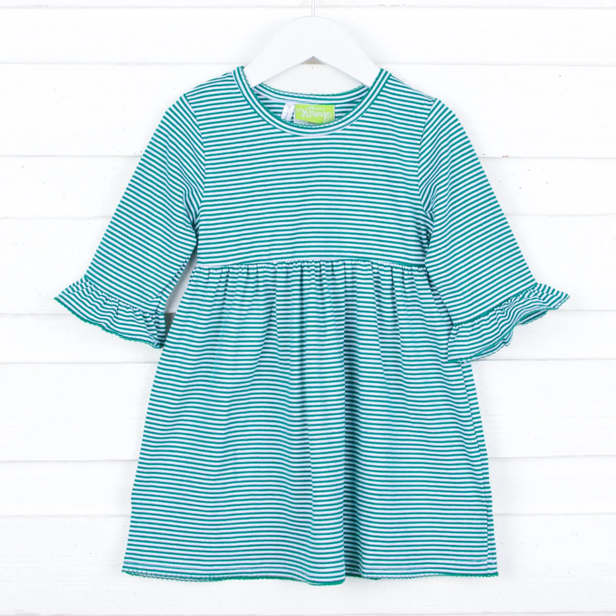 Green Stripe Sophia Dress - Image 6