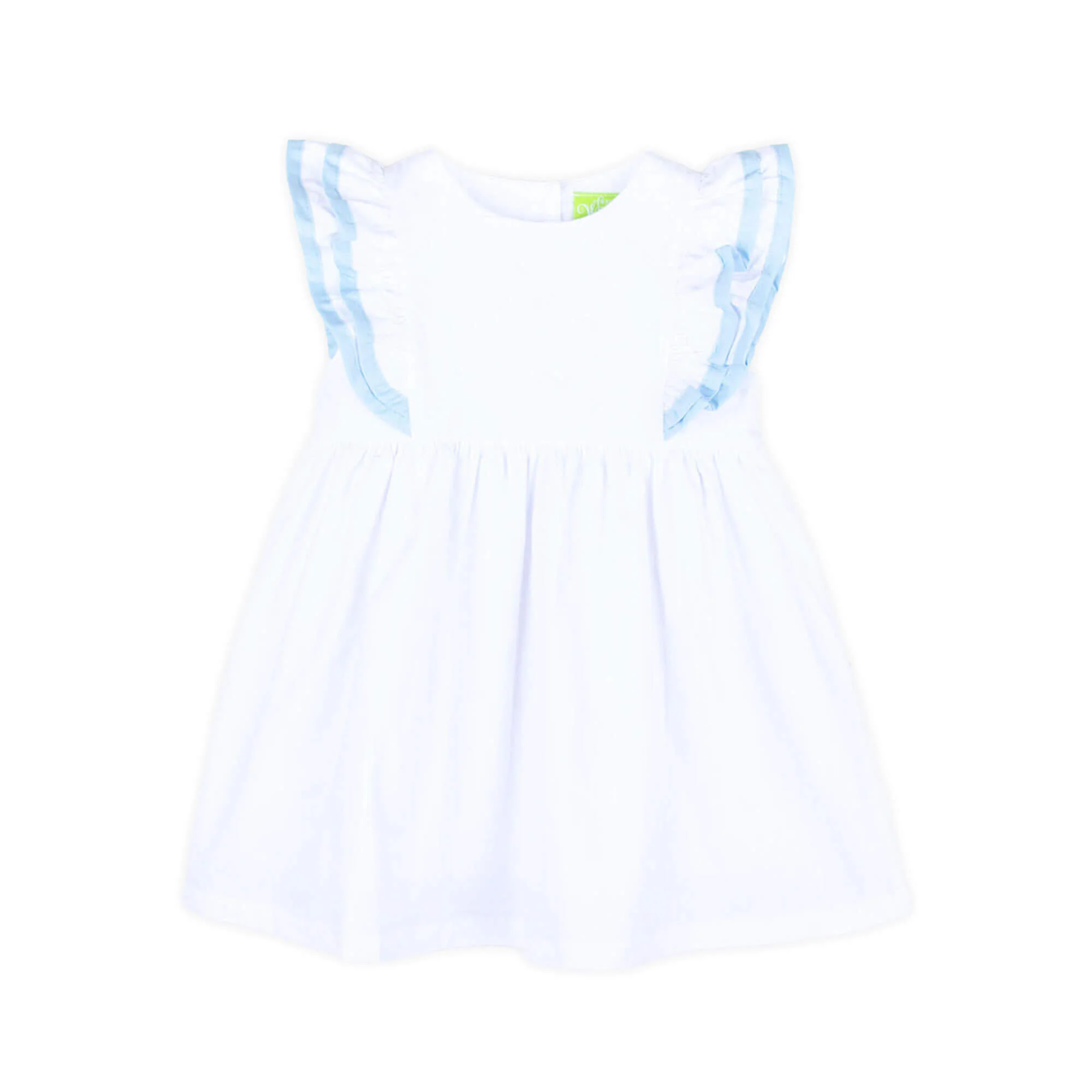 White & Light Blue Alice Dress - Image 4