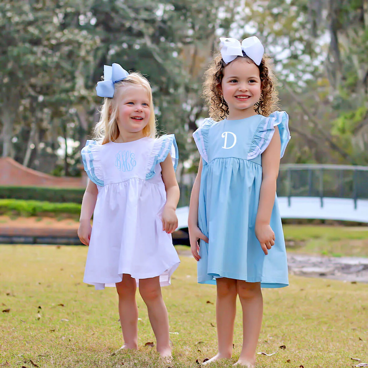 White & Light Blue Alice Dress - Image 5