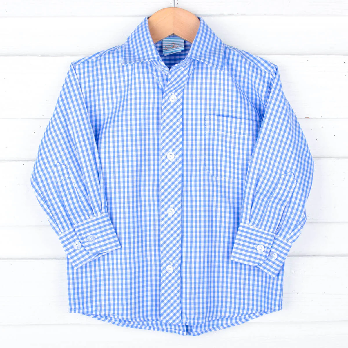 Happy Spring Blue Button Down Shirt - Image 2