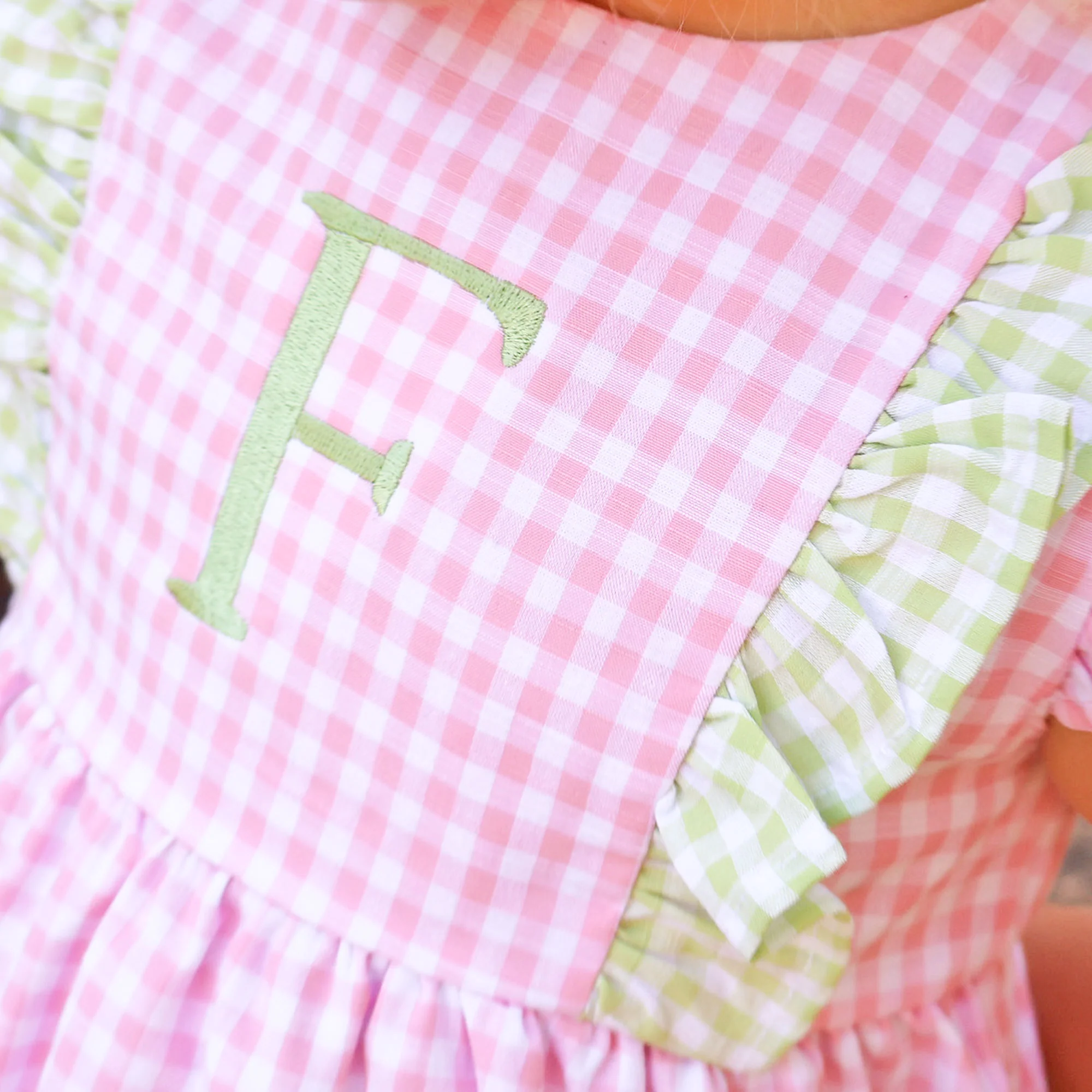 Spring Days Pink & Light Green Gingham Kate Dress - Image 3