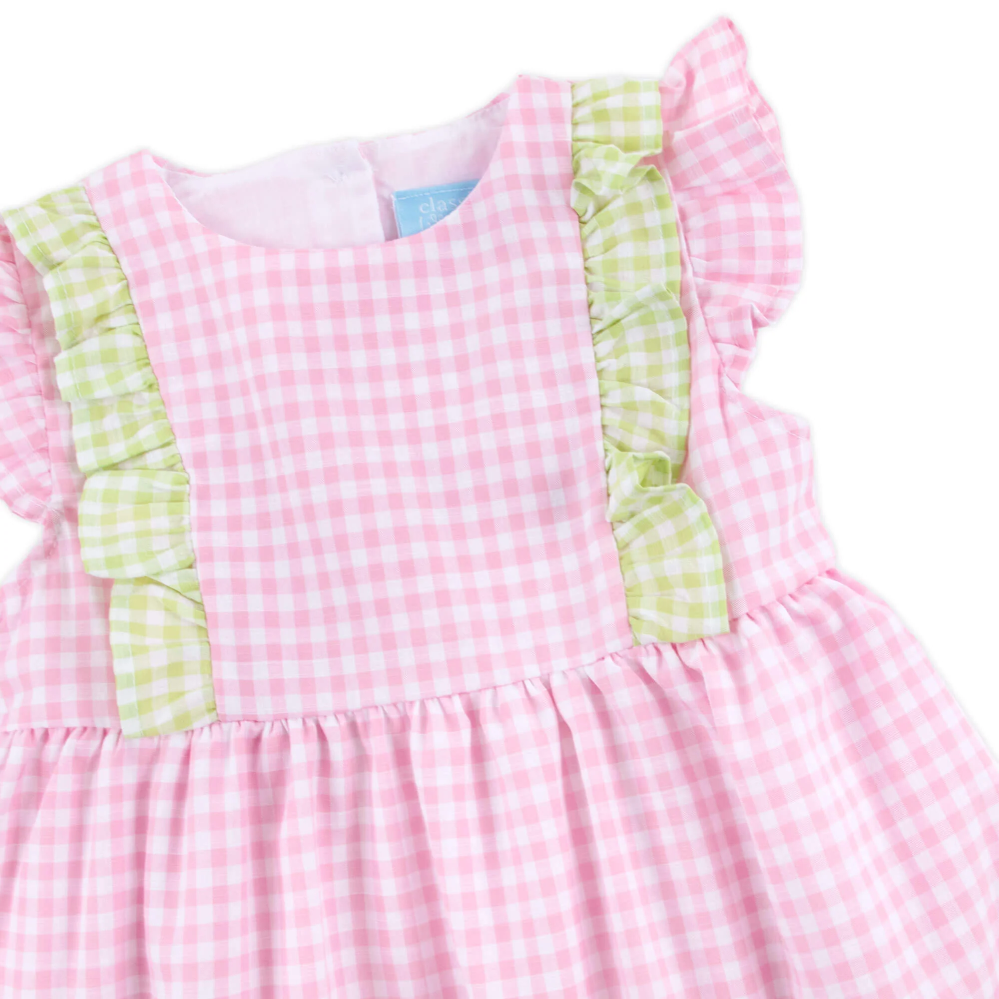 Spring Days Pink & Light Green Gingham Kate Dress - Image 4
