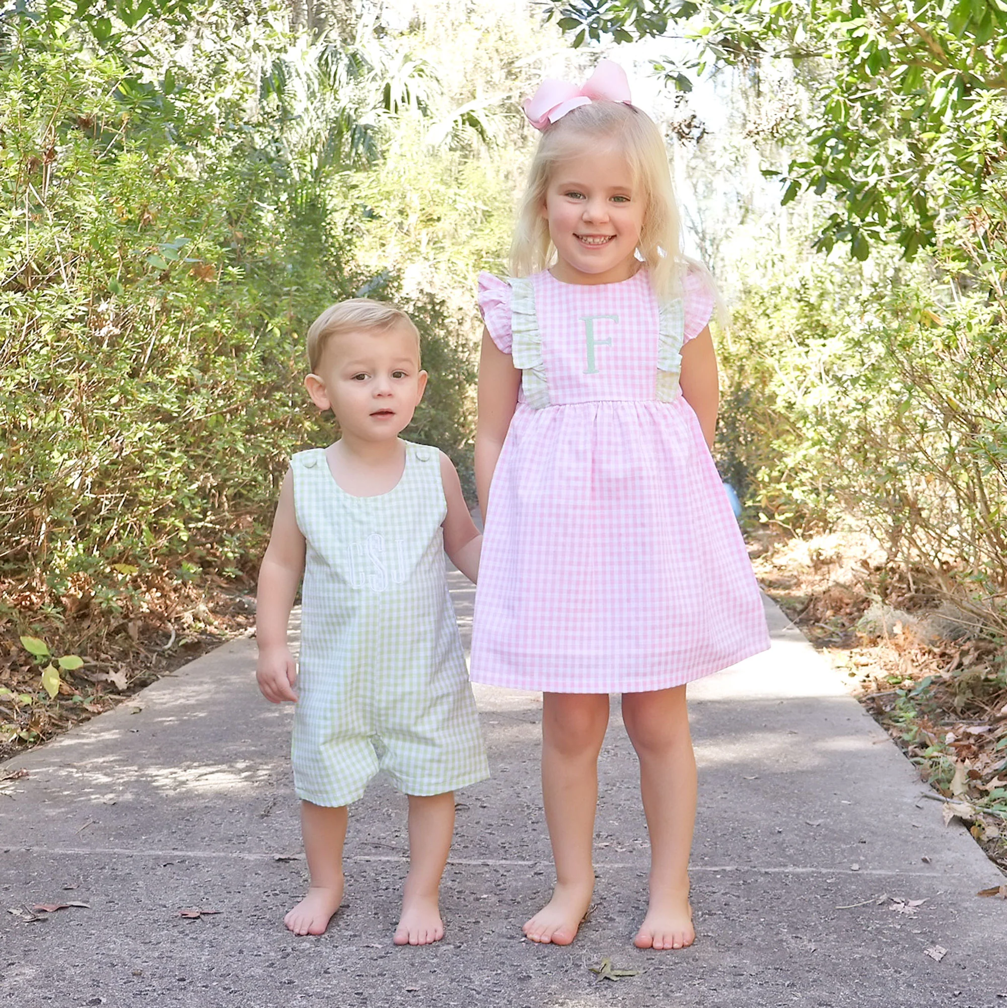 Spring Days Pink & Light Green Gingham Kate Dress - Image 5