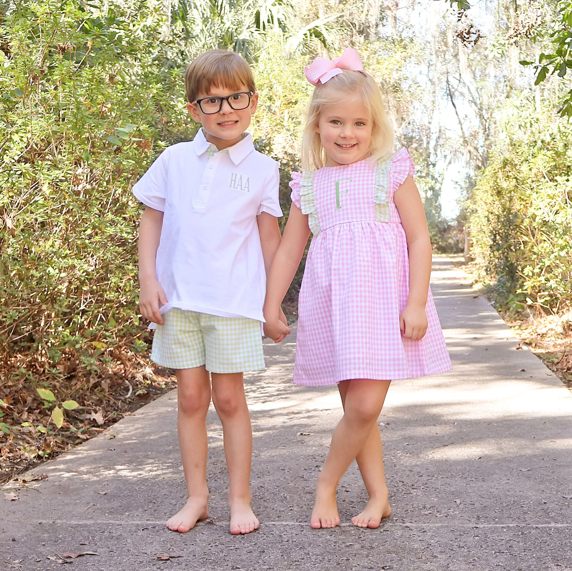 Spring Days Pink & Light Green Gingham Kate Dress - Image 6