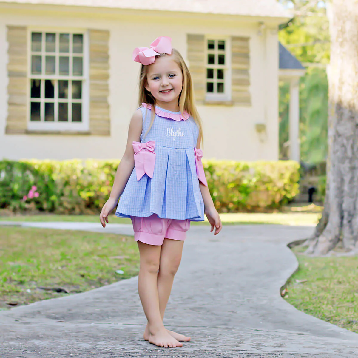 Camden Plaid Blue Eloise Short Set - Image 4