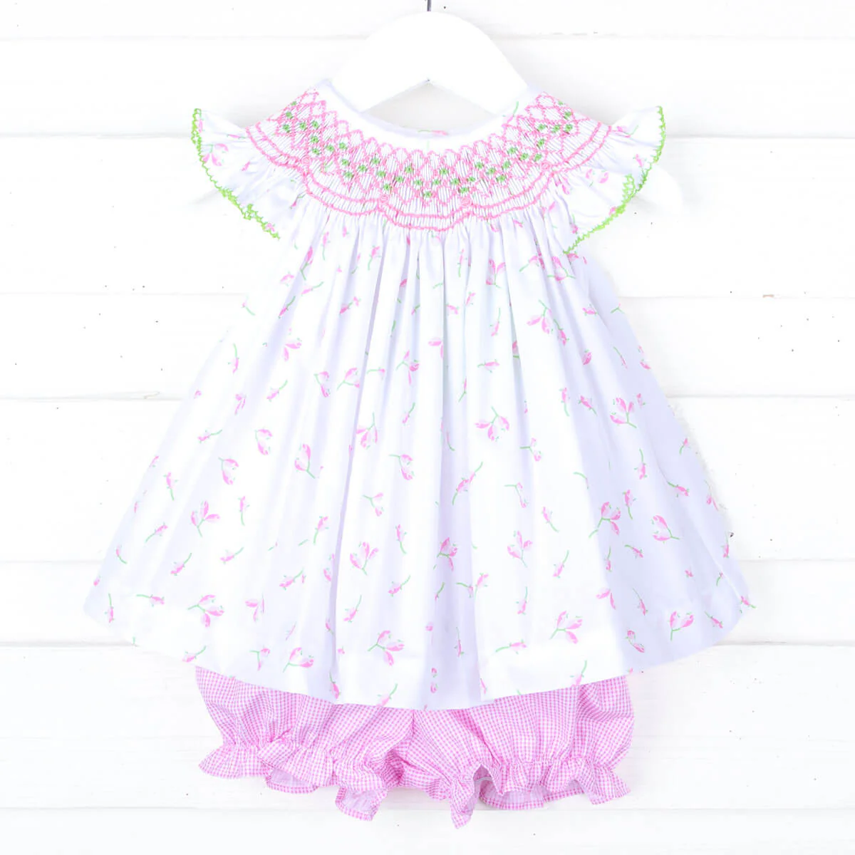Spring Tulips Smocked Bloomer Set - Image 2