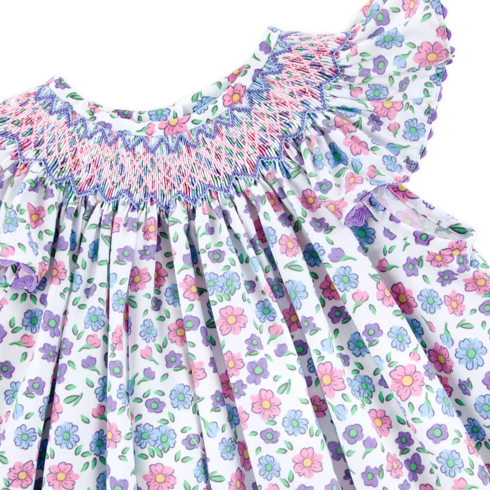 Springtime Floral Smocked Bishop Dress - Image 2