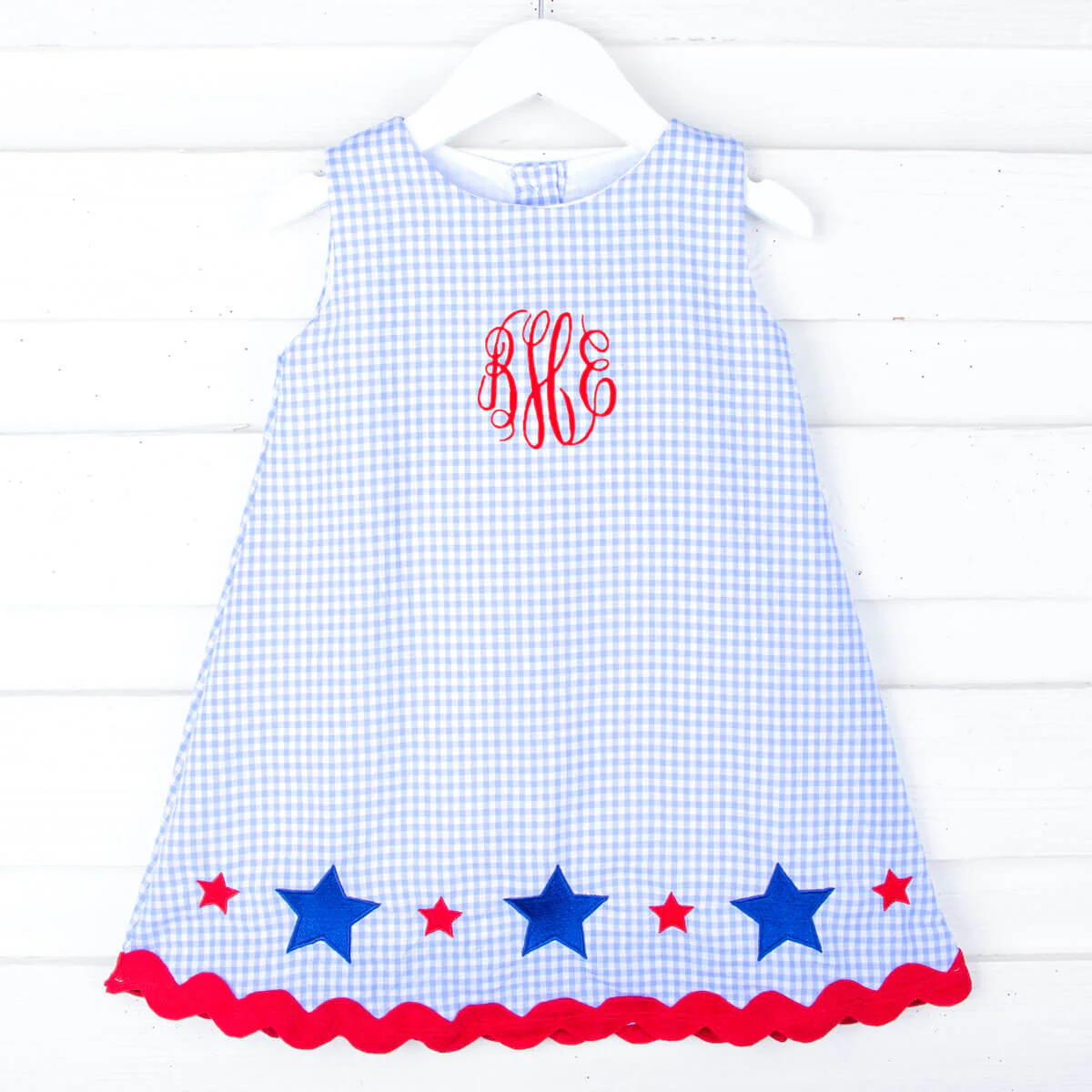 Star Spangled Light Blue Gingham Eleanor Dress - Image 2