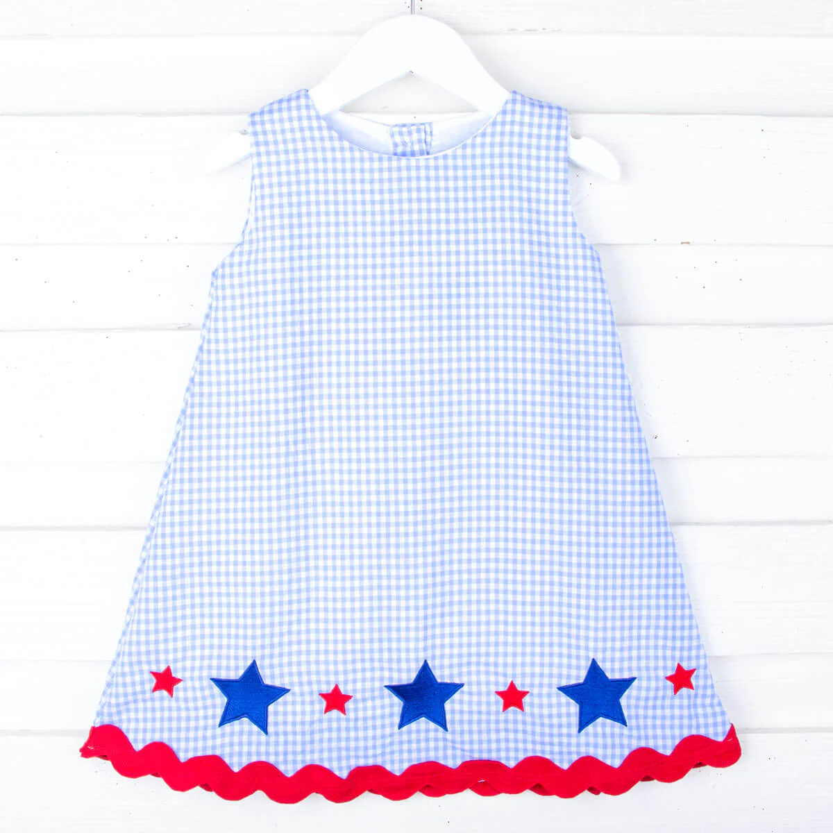 Star Spangled Light Blue Gingham Eleanor Dress - Image 5