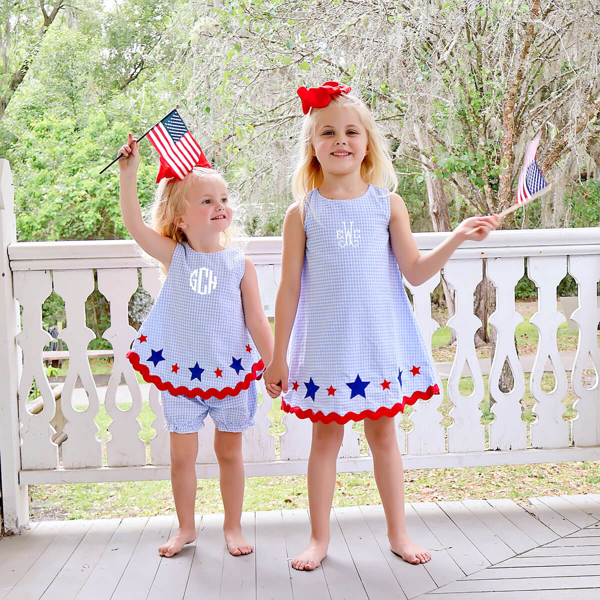 Star Spangled Light Blue Gingham Eleanor Dress - Image 7