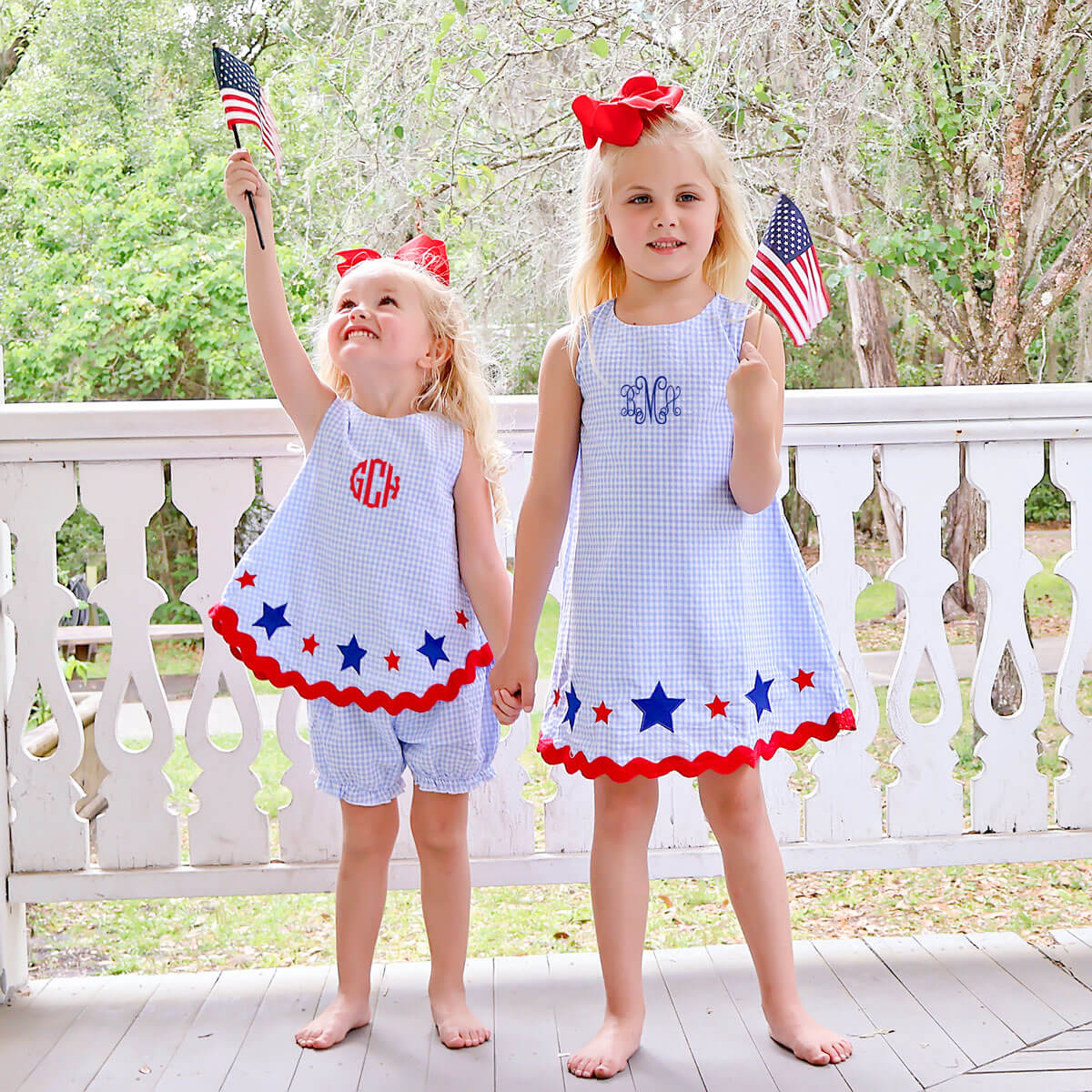 Star Spangled Light Blue Gingham Eleanor Dress - Image 8