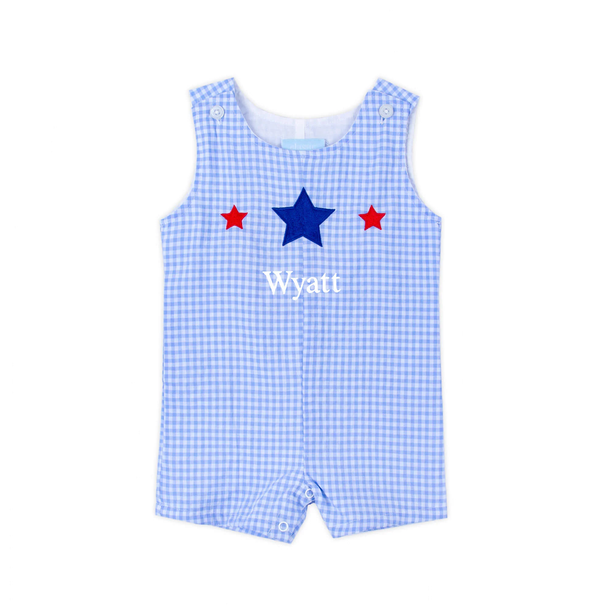 Star Spangled Light Blue Gingham Jon Jon - Image 2