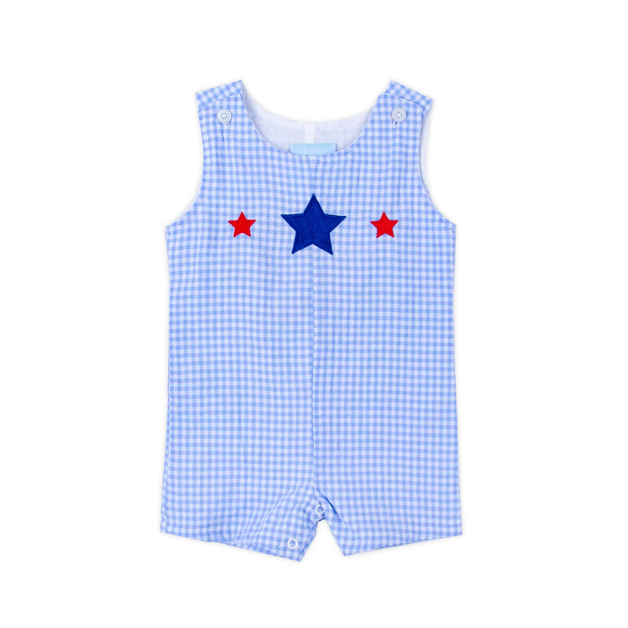 Star Spangled Light Blue Gingham Jon Jon - Image 4