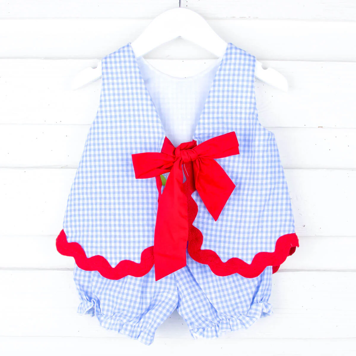 Star Spangled Light Blue Gingham Sadie Bloomer Set - Image 5