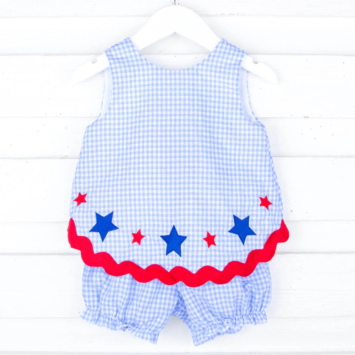 Star Spangled Light Blue Gingham Sadie Bloomer Set - Image 6