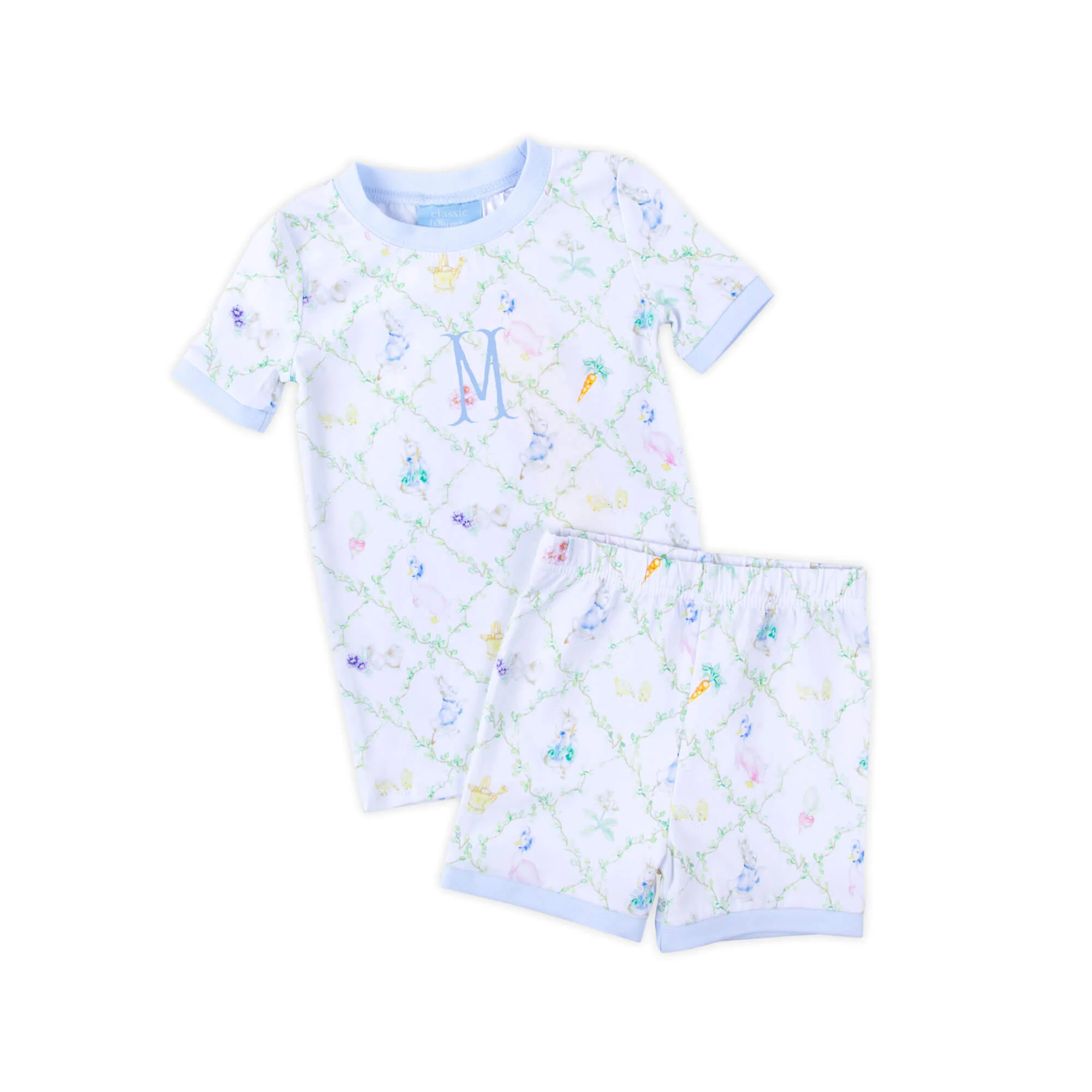 Storybook Rabbit Blue Short Pajamas - Image 2
