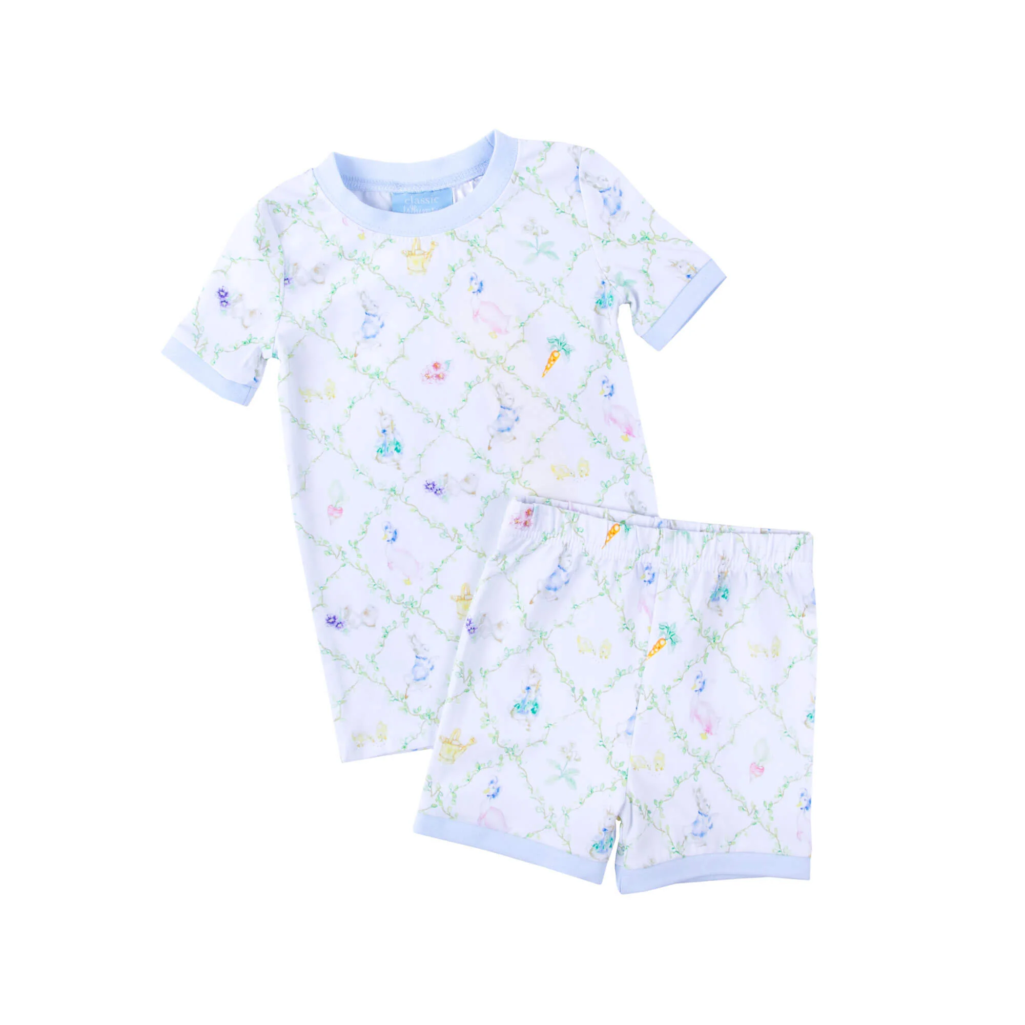 Storybook Rabbit Blue Short Pajamas - Image 4