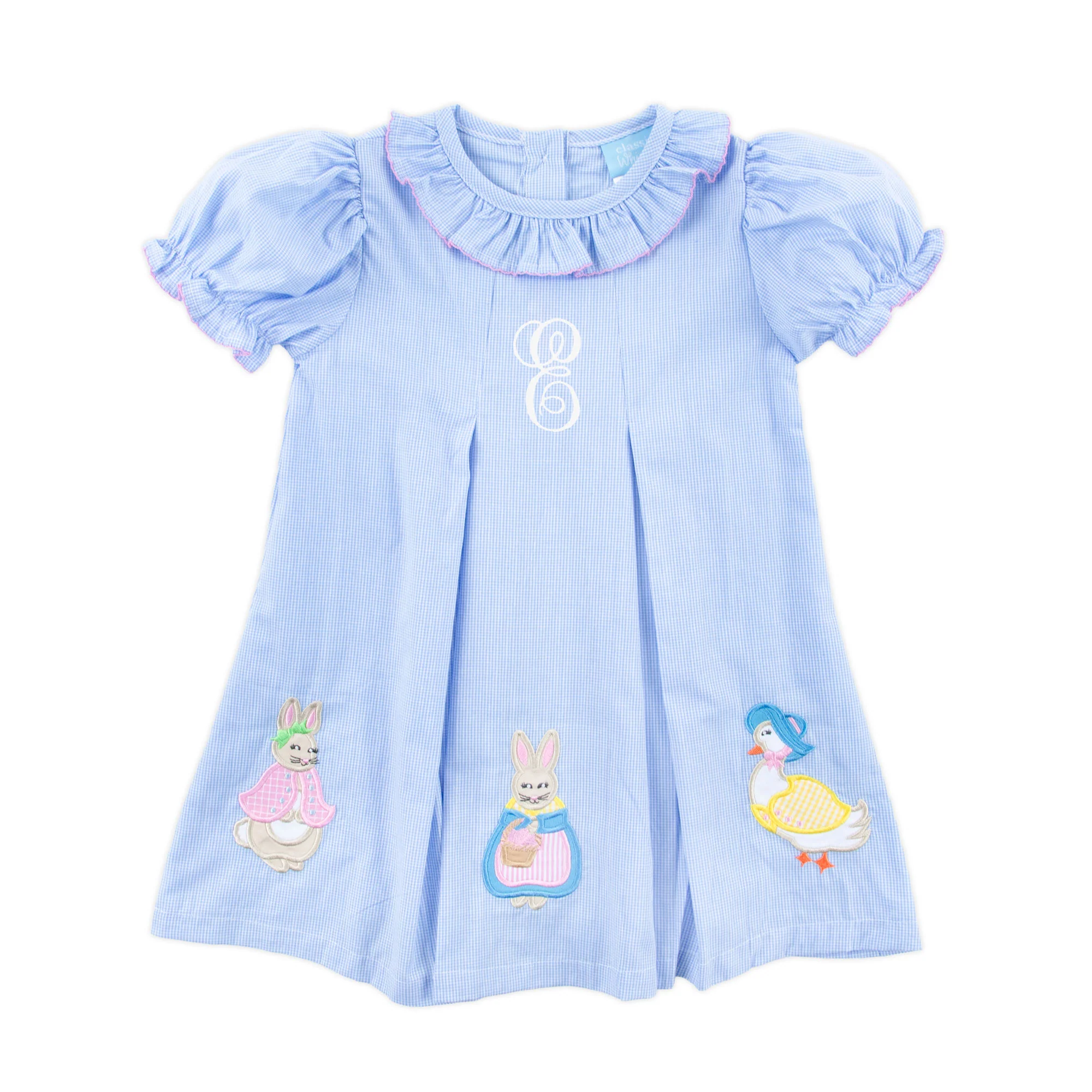 Storybook Rabbit Blue Gingham Chloe Dress - Image 2