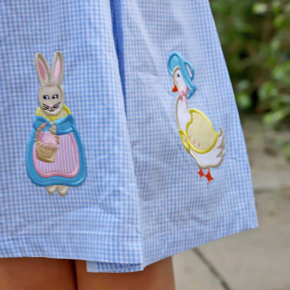 Storybook Rabbit Blue Gingham Chloe Dress - Image 3
