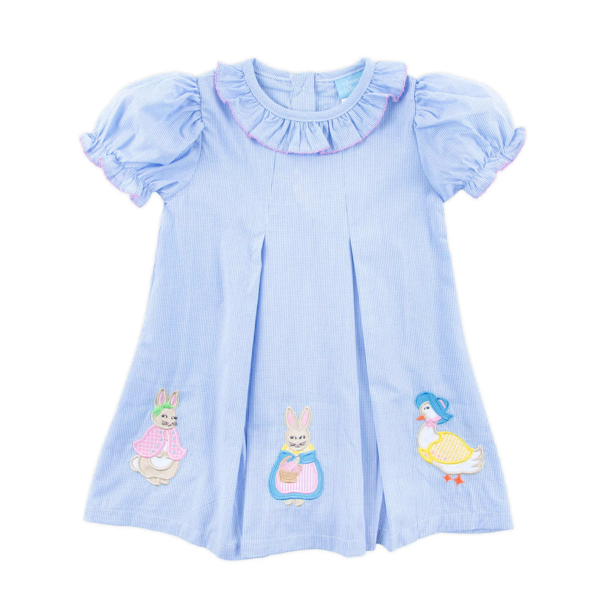 Storybook Rabbit Blue Gingham Chloe Dress - Image 5