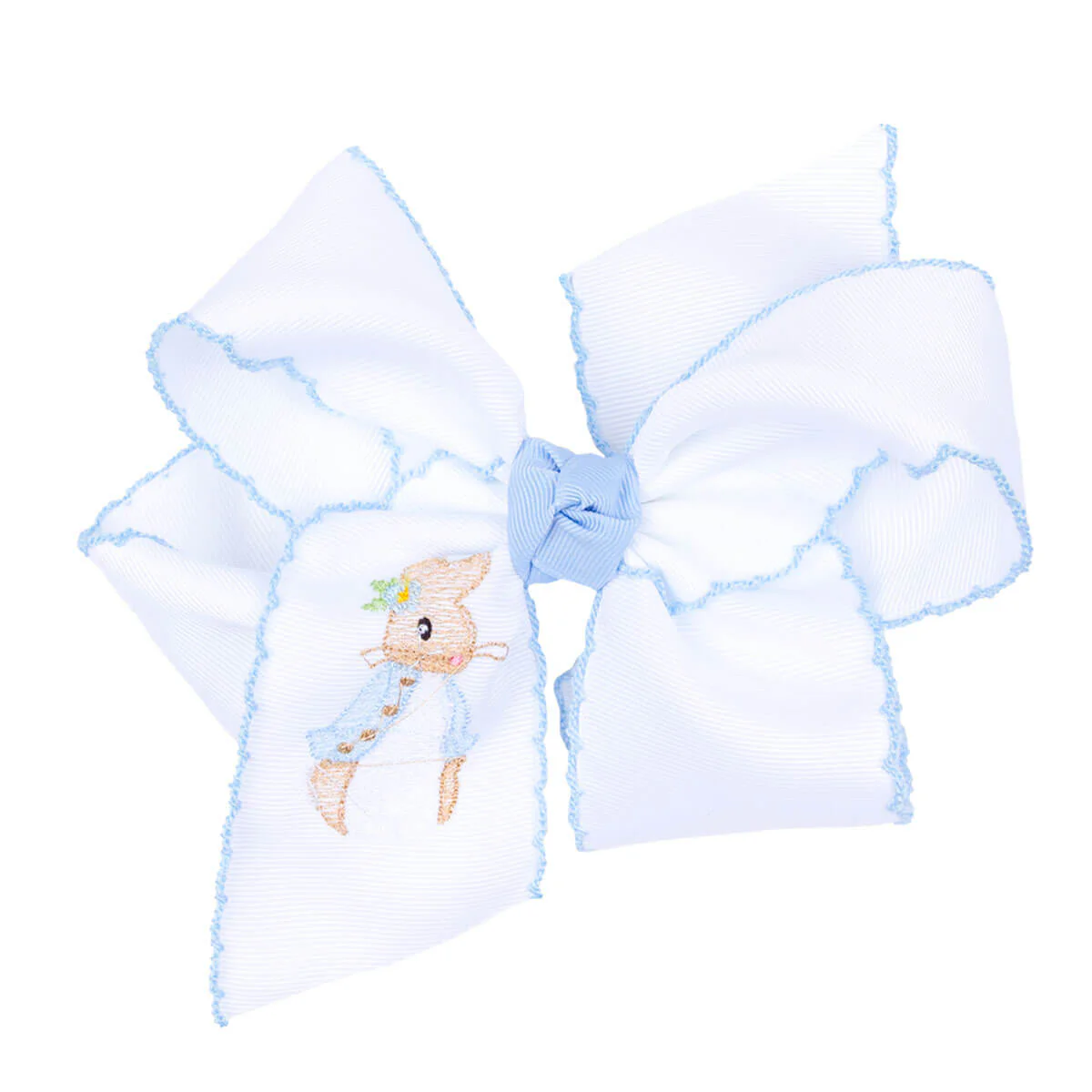 Storybook Rabbit Embroidered King Knotted Bow - Image 2