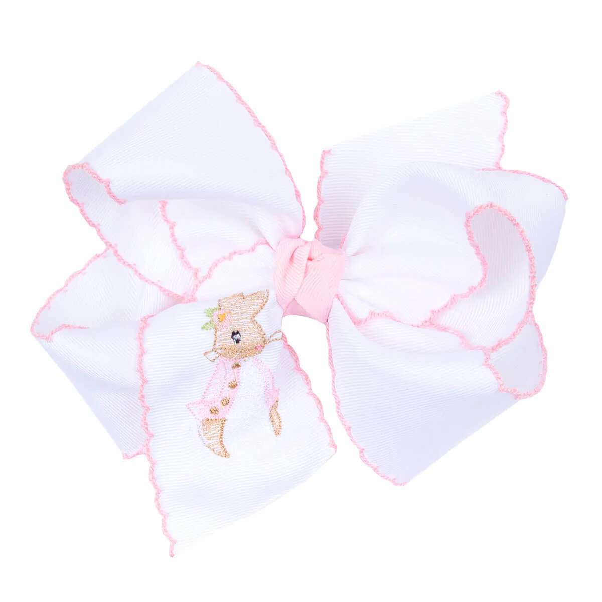 Storybook Rabbit Embroidered King Knotted Bow - Image 3