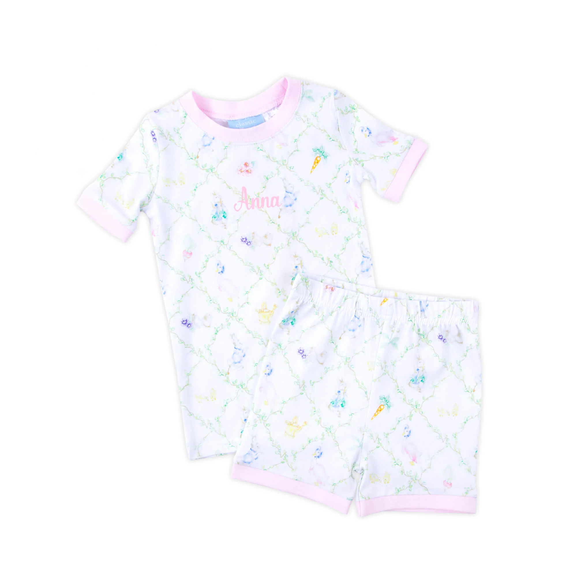 Storybook Rabbit Pink Short Pajamas - Image 2