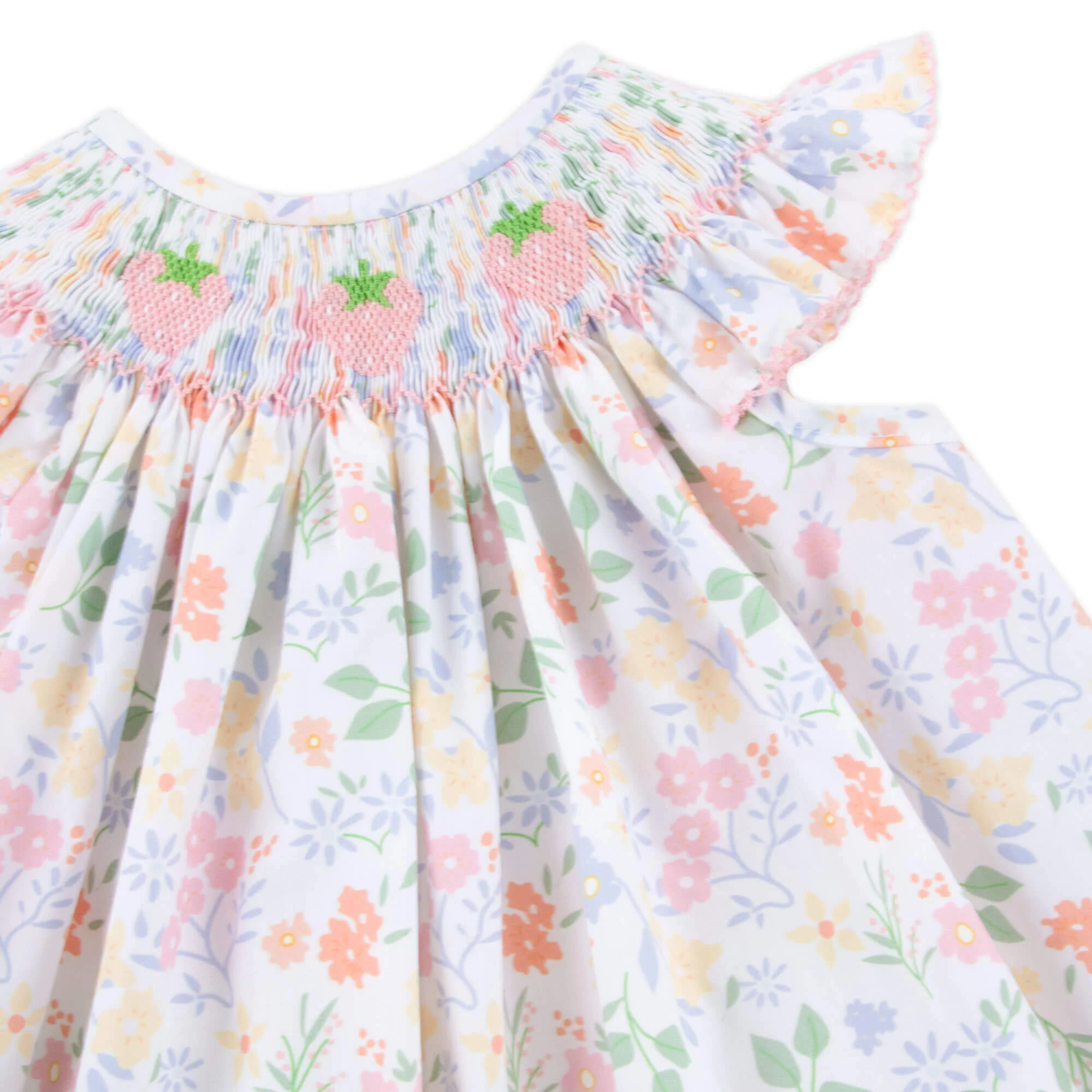 Strawberry Smocked Floral Bubble - Image 2