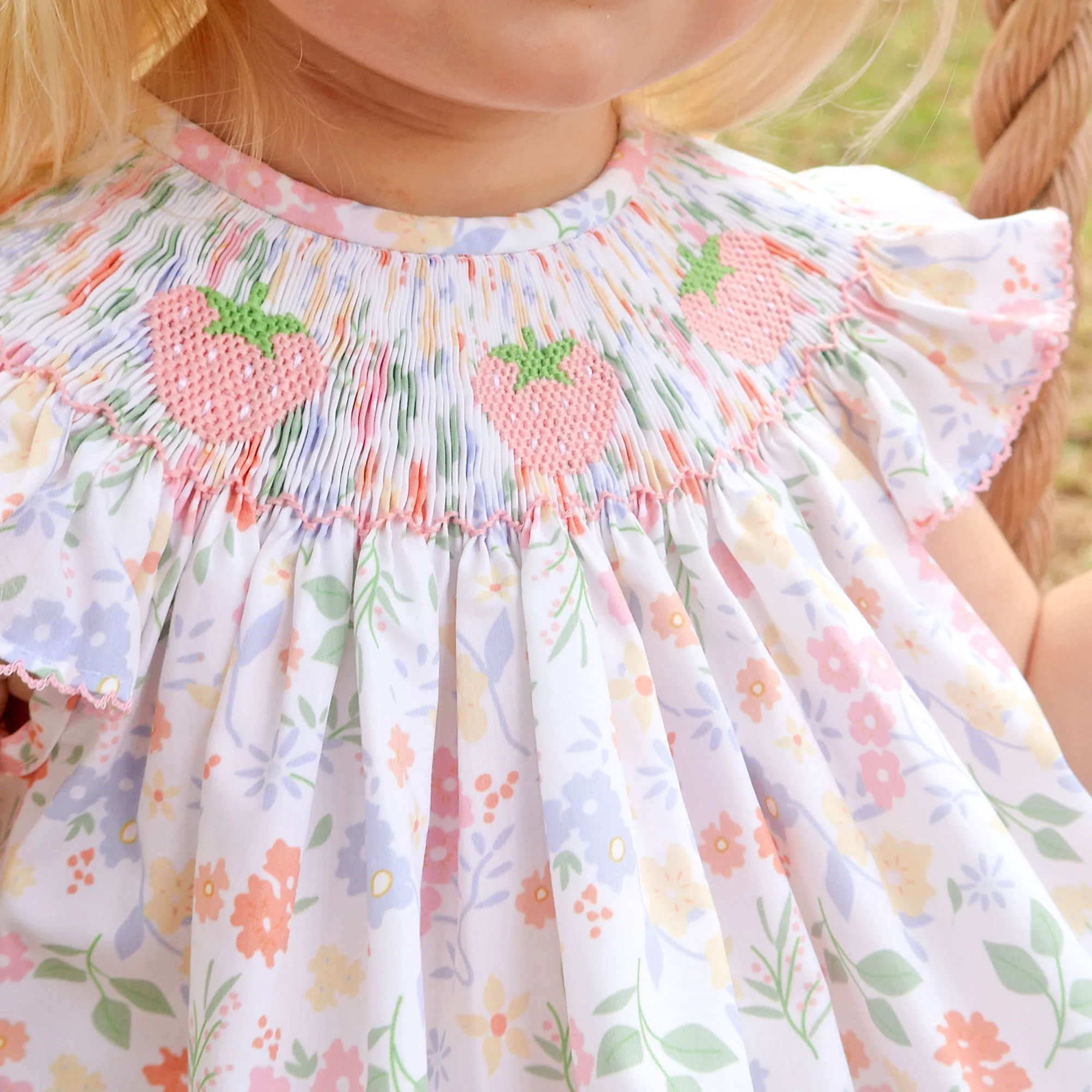 Strawberry Smocked Floral Dress - Image 2