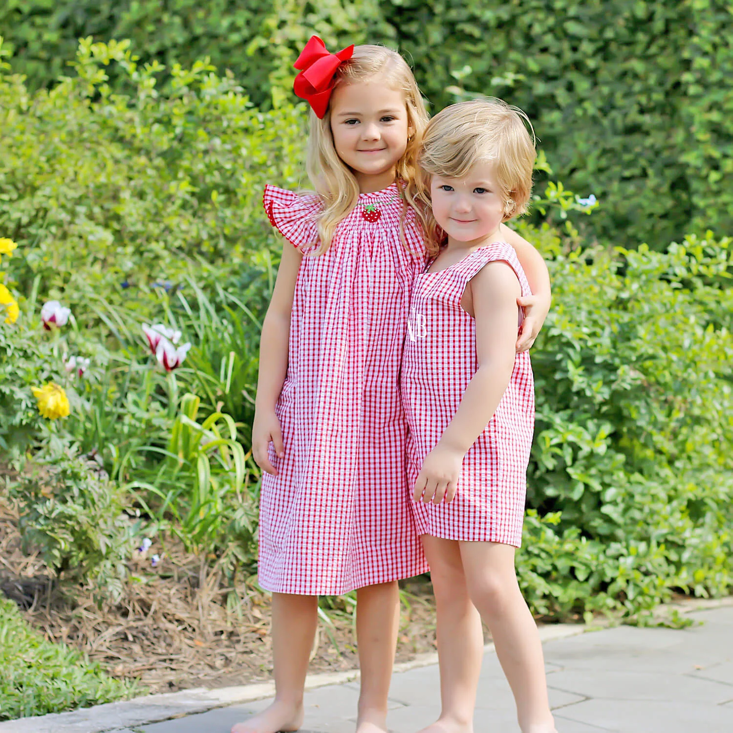Strawberry Smocked Red Check Dress - Image 5