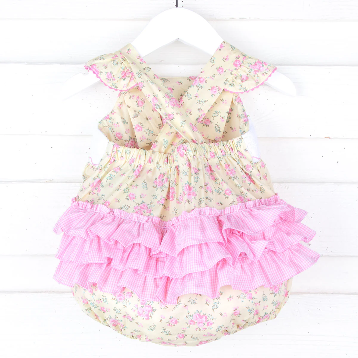 Strawberry Floral Smocked Leah Bubble - Image 2