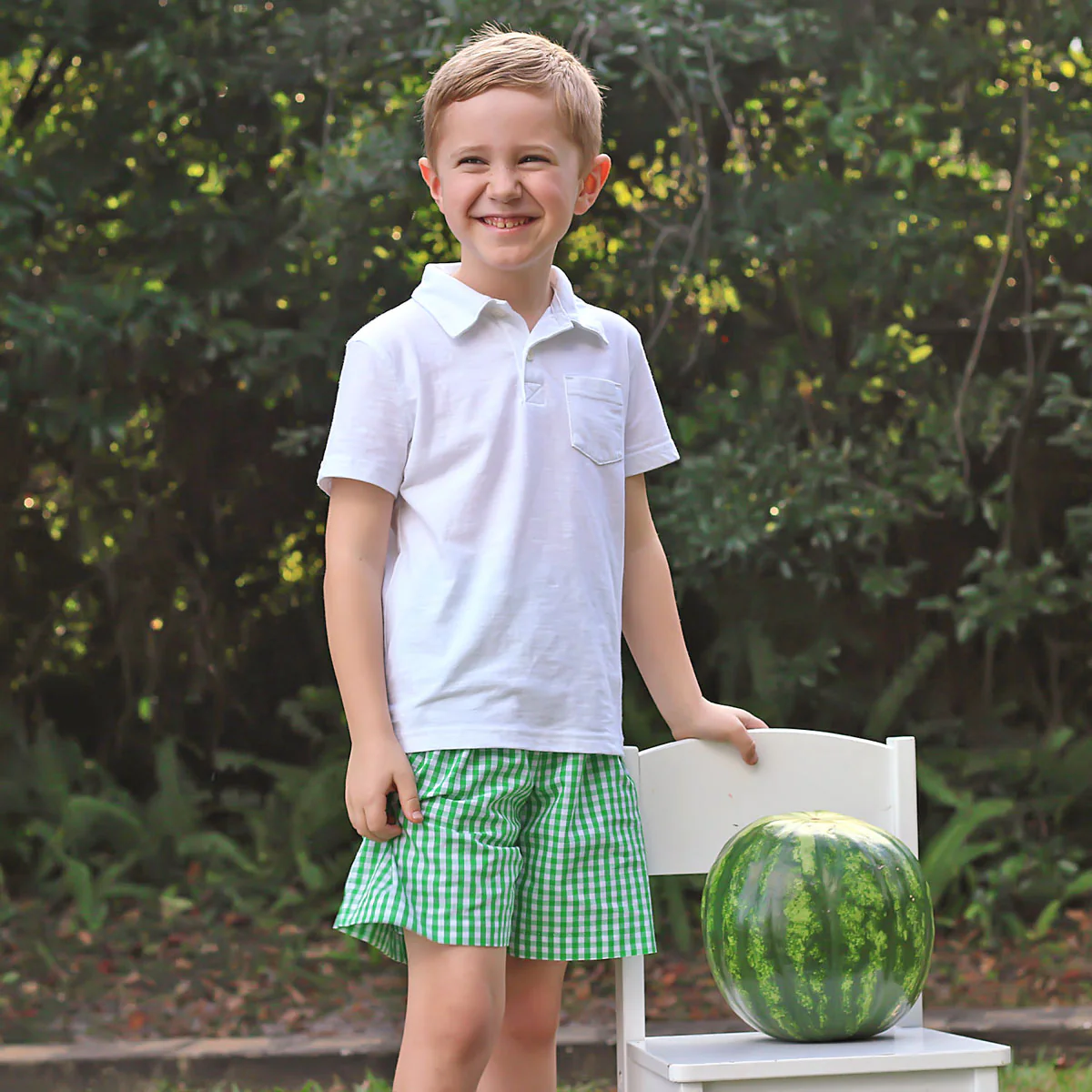 Summer Green Check Shorts - Image 3