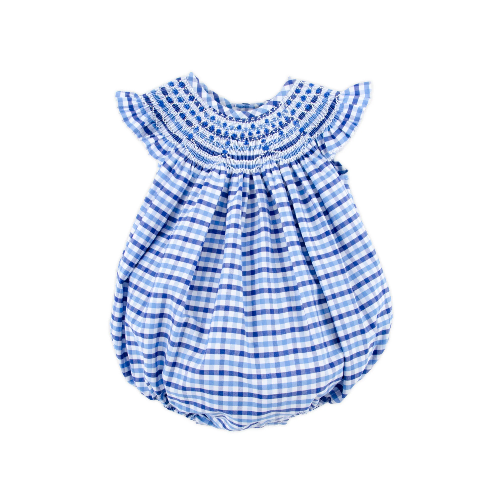 Summer Time Blue Gingham Angel Sleeve Bubble - Image 2
