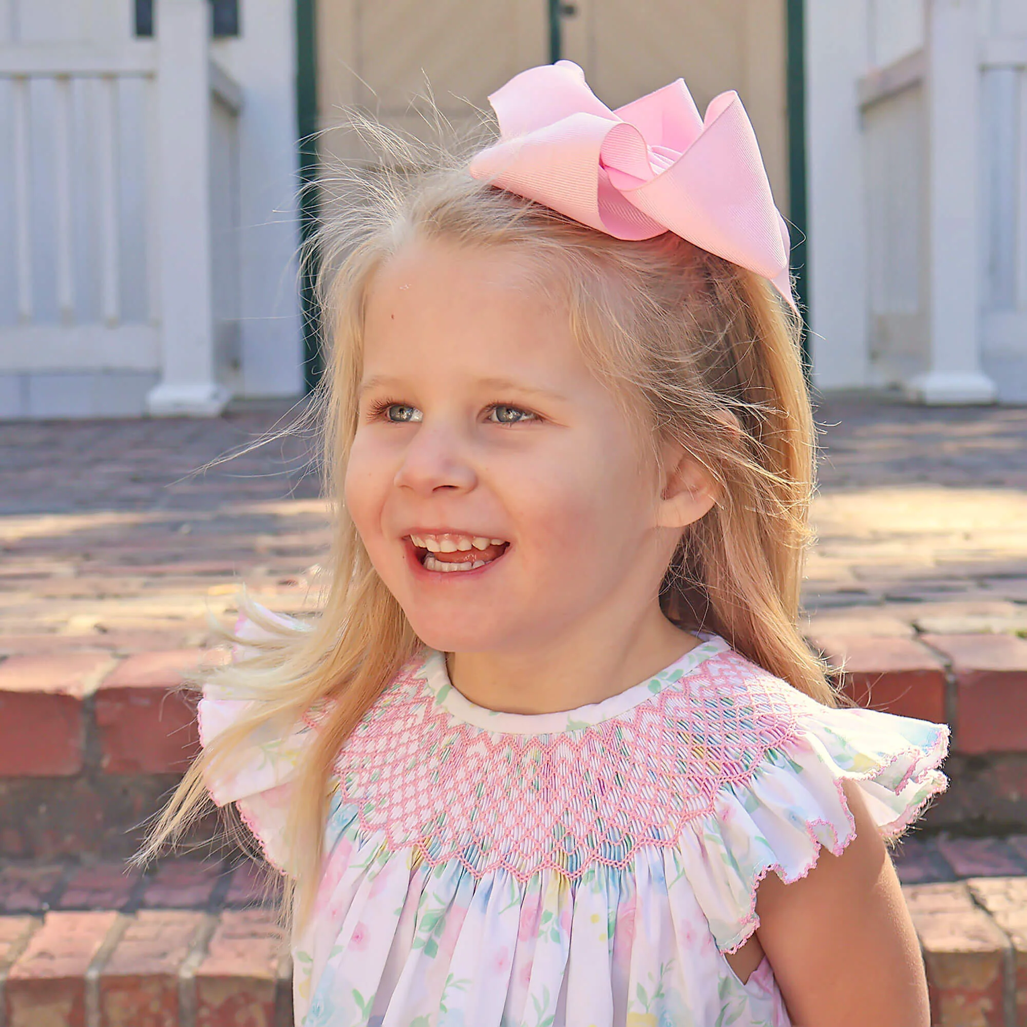 Sunshine Floral Smocked Angel Sleeve Dress - Image 2