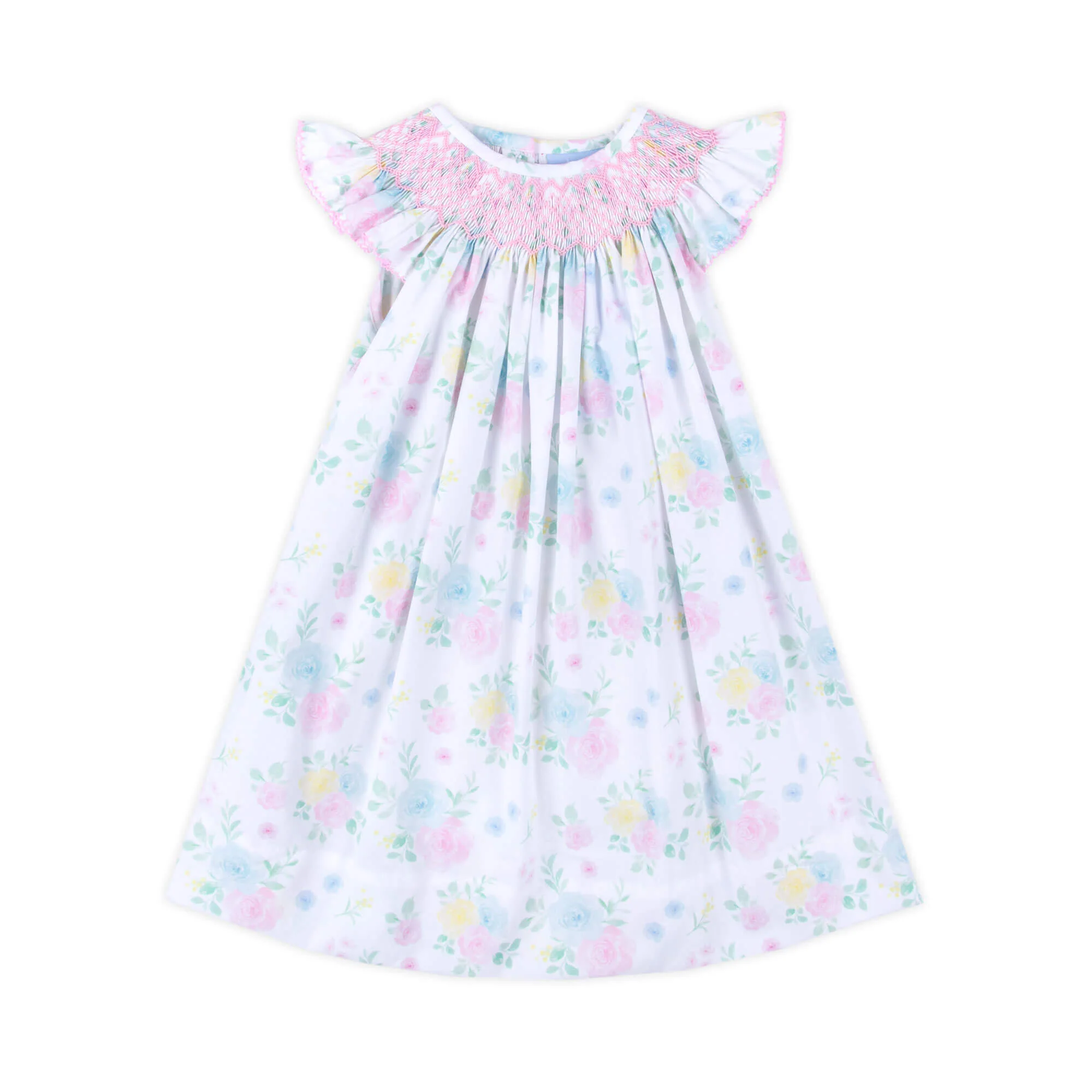 Sunshine Floral Smocked Angel Sleeve Dress - Image 3