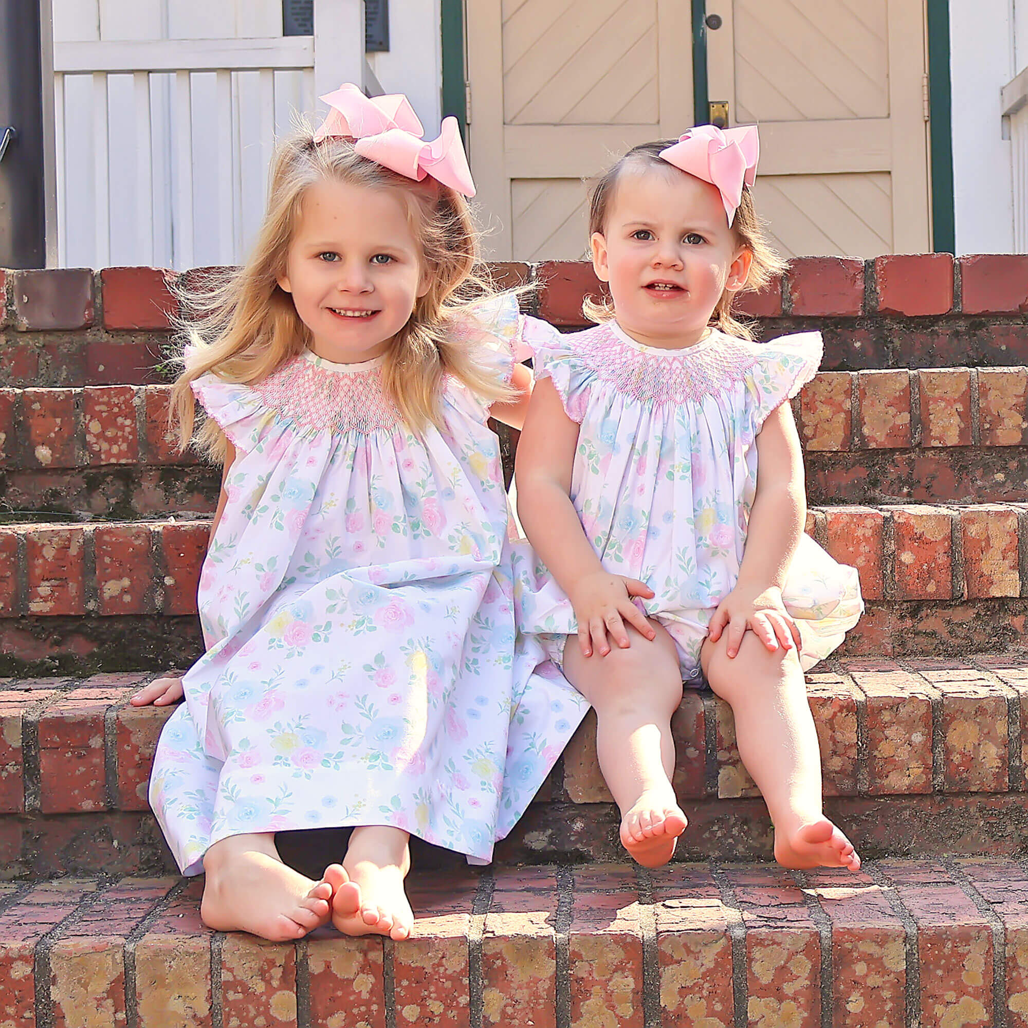 Sunshine Floral Smocked Angel Sleeve Dress - Image 6